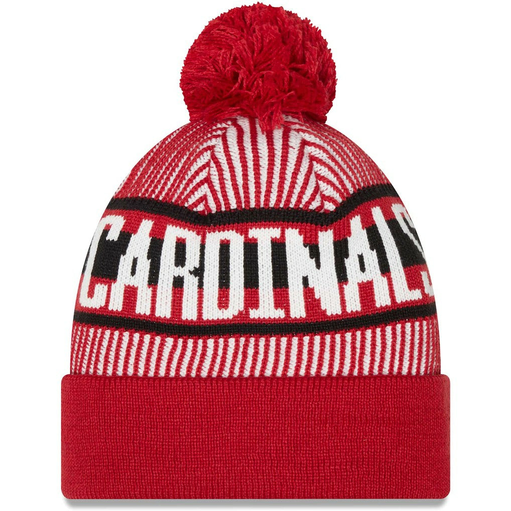 Arizona Cardinals New Era Striped Cuffed Knit Hat with Pom