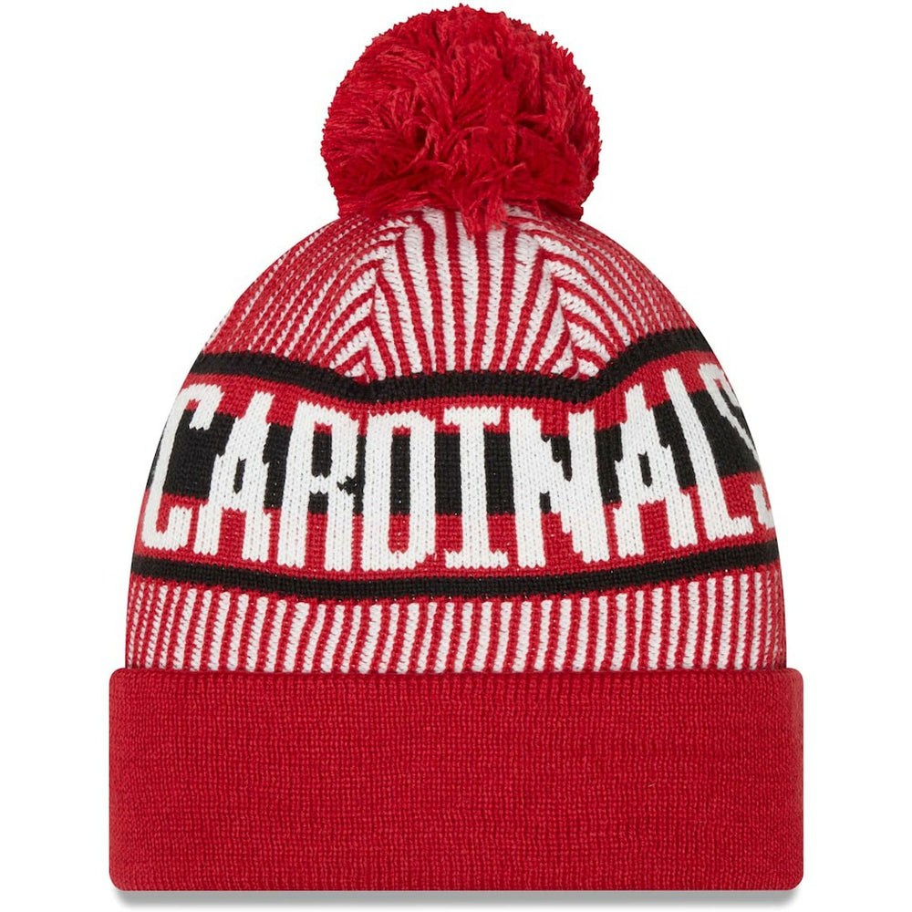 Arizona Cardinals New Era Striped Cuffed Knit Hat with Pom