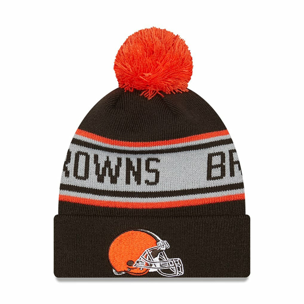 Cleveland Browns New Era Preschool Repeat Cuffed Knit Hat with Pom