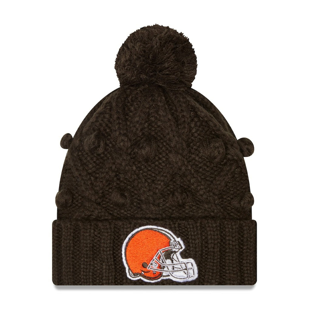 Cleveland Browns New Era Girls Youth Toasty Cuffed Knit Hat with Pom