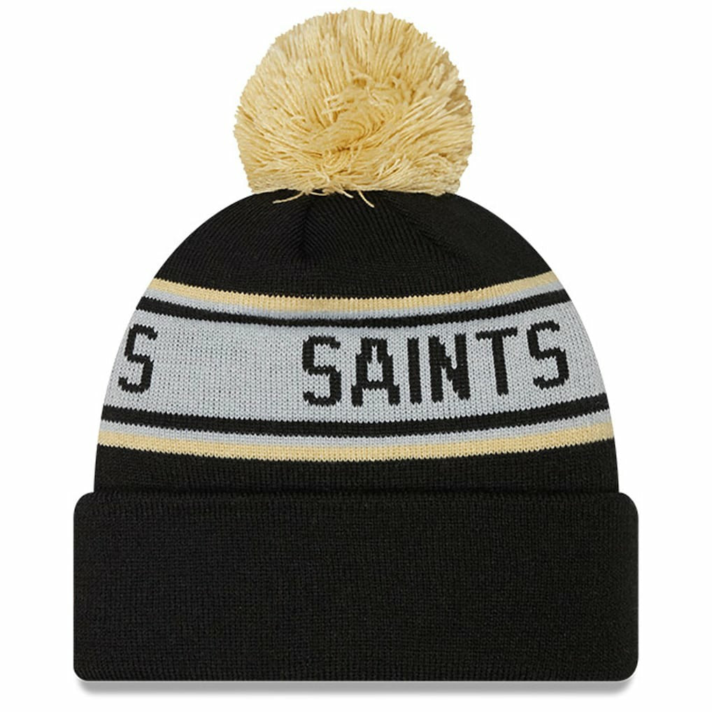 New Orleans Saints New Era Youth Repeat Cuffed Knit Hat with Pom