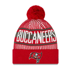 Tampa Bay Buccaneers New Era Youth Striped Cuffed Knit Hat with Pom