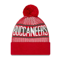 Tampa Bay Buccaneers New Era Youth Striped Cuffed Knit Hat with Pom