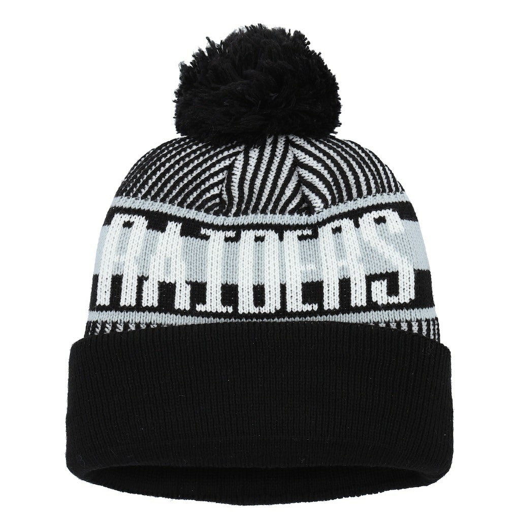 Las Vegas Raiders New Era Youth Striped Cuffed Knit Hat with Pom