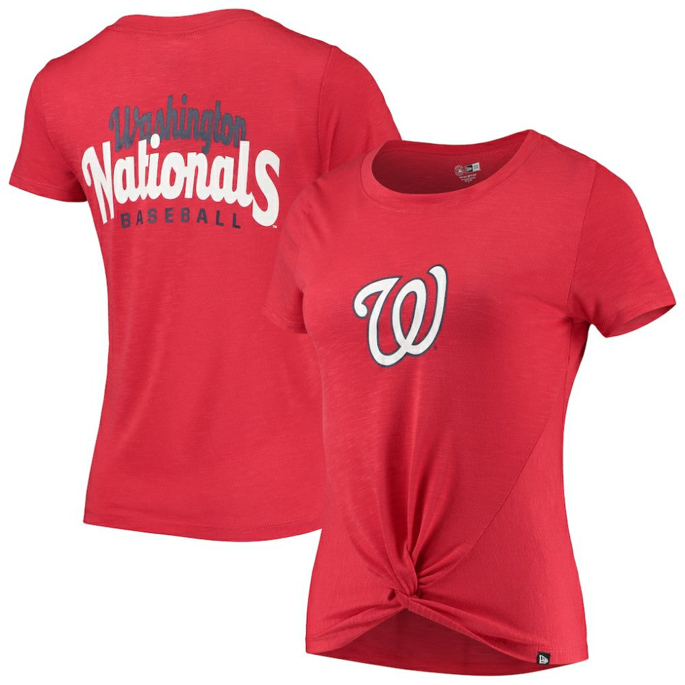 Washington Nationals New Era Women's 2-Hit Front Twist Burnout T-Shirt | MLB Near me