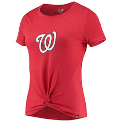 Washington Nationals New Era Women's 2-Hit Front Twist Burnout T-Shirt | MLB Near me