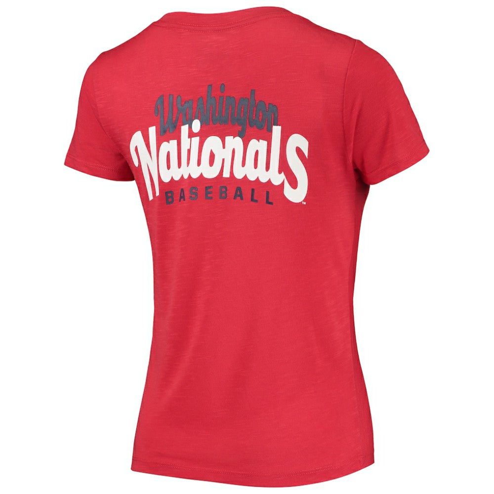 Washington Nationals New Era Women's 2-Hit Front Twist Burnout T-Shirt | MLB Near me