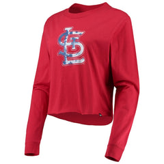 St. Louis Cardinals New Era Women's Baby Jersey Cropped Long Sleeve T-Shirt | MLB Sale