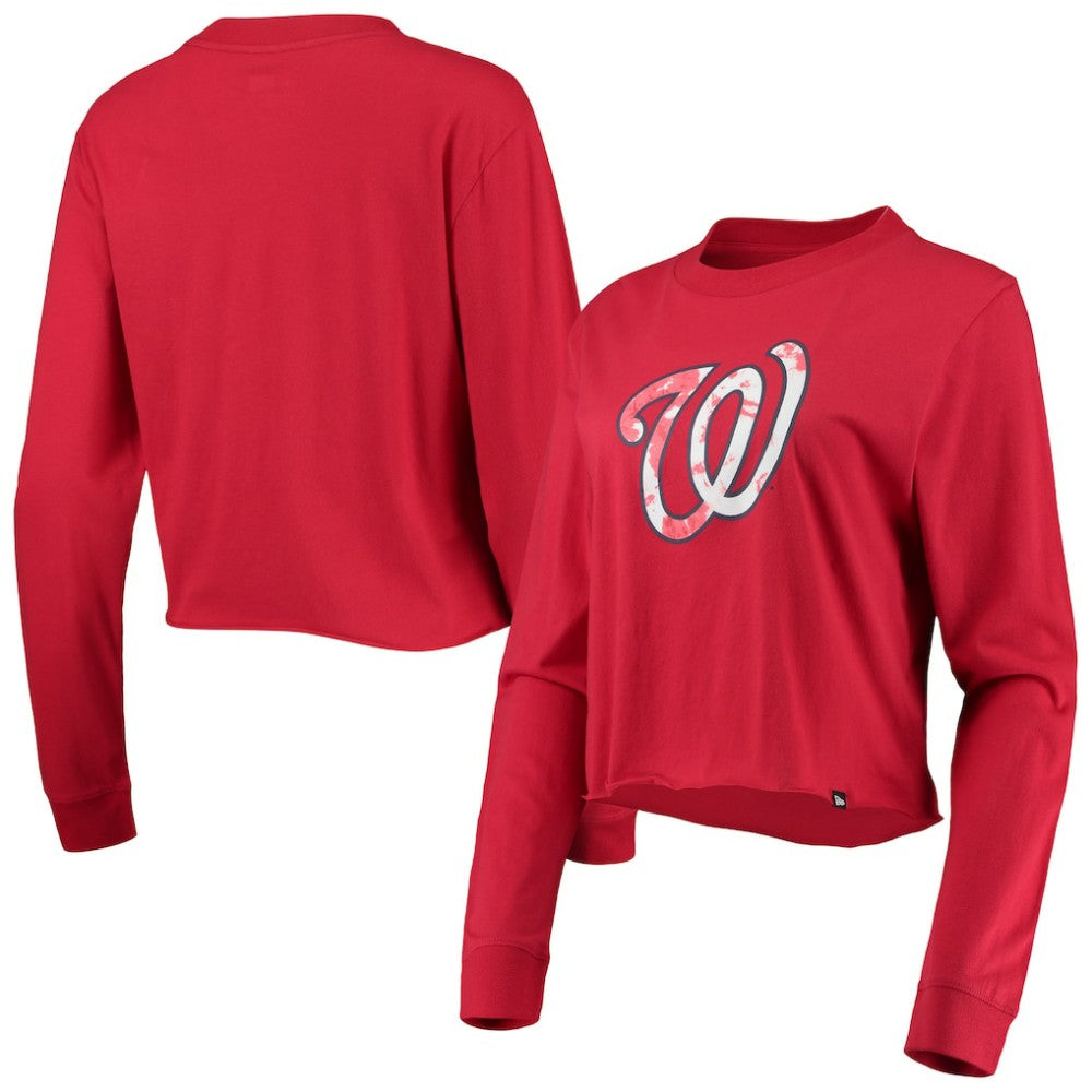 Washington Nationals New Era Women's Baby Jersey Cropped Long Sleeve T-Shirt | MLB Online