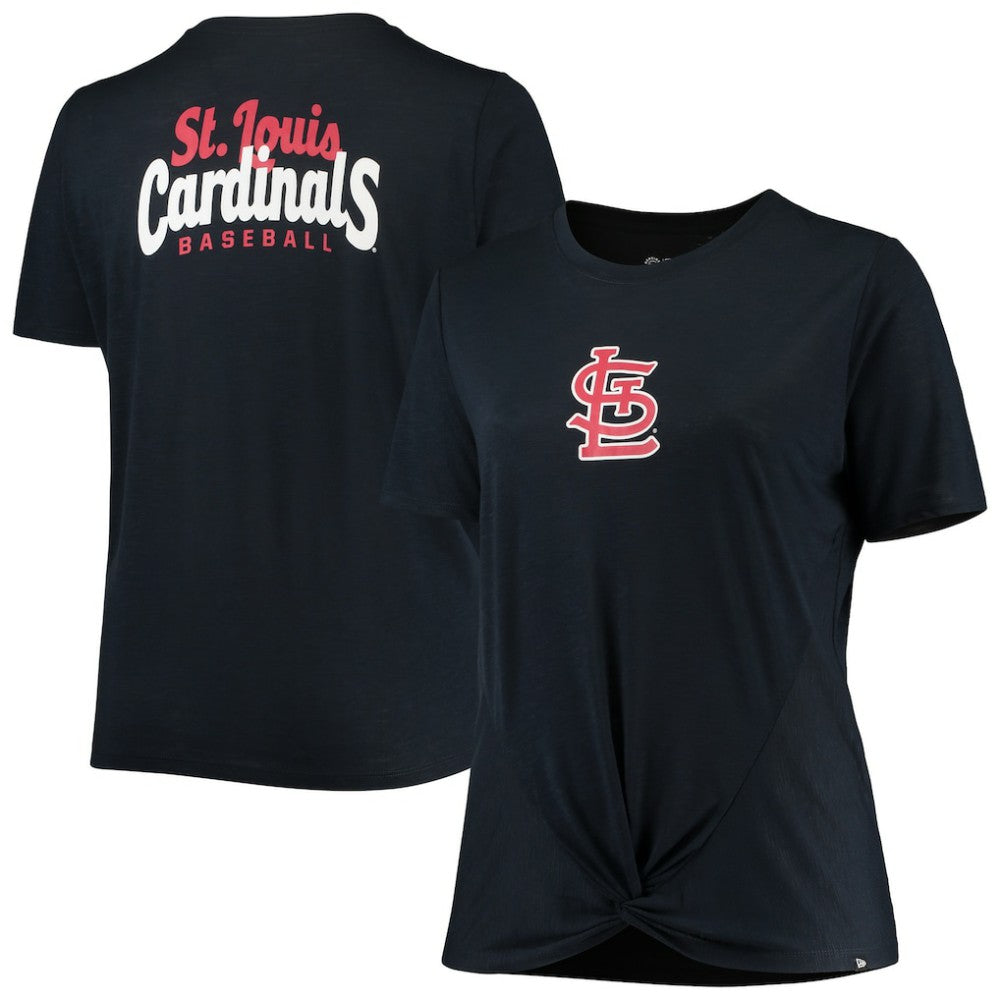 St. Louis Cardinals New Era Women's Plus Size 2-Hit Front Knot T-Shirt | MLB Discount