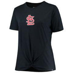 St. Louis Cardinals New Era Women's Plus Size 2-Hit Front Knot T-Shirt | MLB Discount