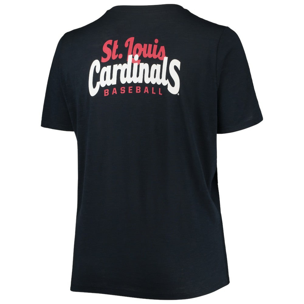 St. Louis Cardinals New Era Women's Plus Size 2-Hit Front Knot T-Shirt | MLB Discount