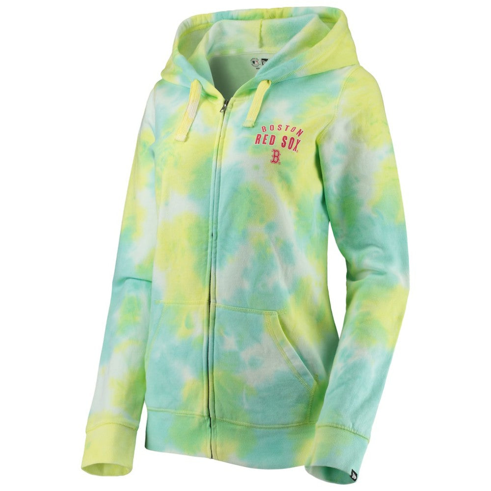 Boston Red Sox New Era Women's Tie-Dye Full-Zip Hoodie | MLB New