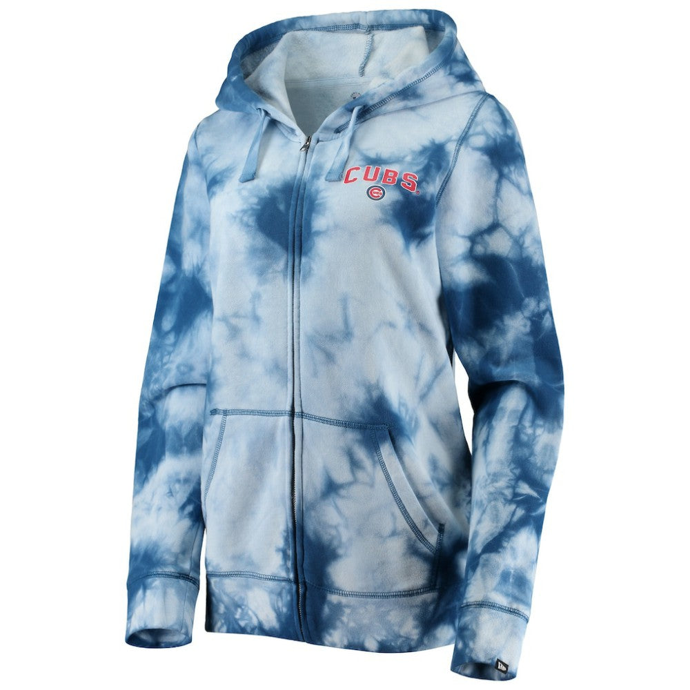 Chicago Cubs New Era Women's Tie-Dye Full-Zip Hoodie | MLB For sale