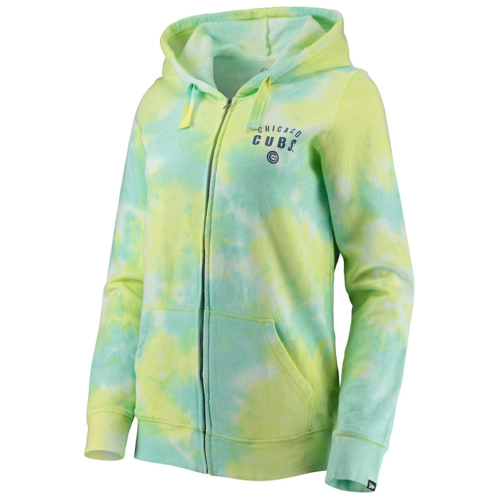 Chicago Cubs New Era Women's Tie-Dye Full-Zip Hoodie | MLB Discount
