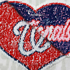 Washington Nationals New Era Girls Youth Flip Sequin Heart Crop Top | MLB Shop