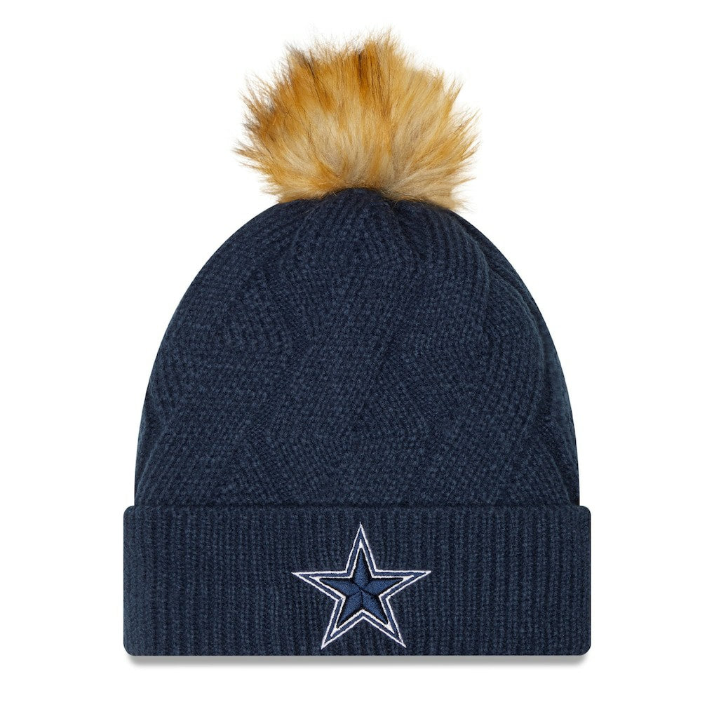 Dallas Cowboys New Era Women's Snowy Cuffed Knit Hat with Pom