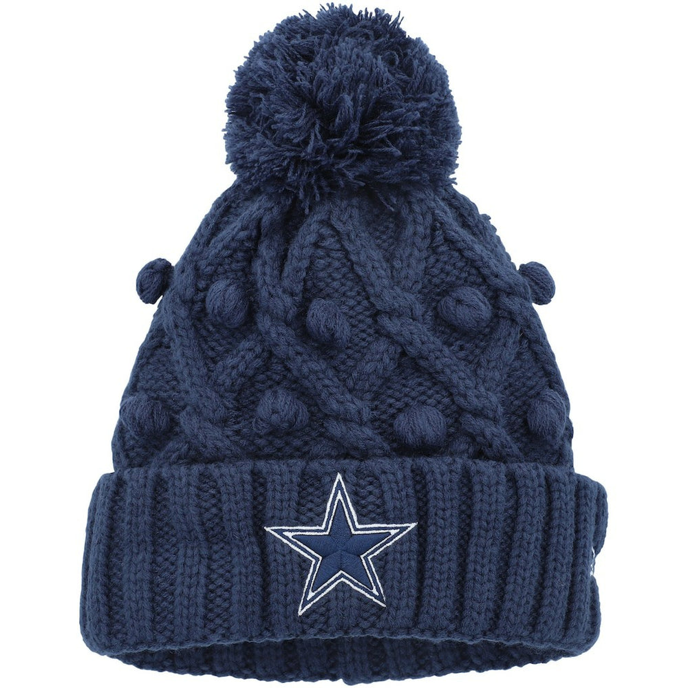 Dallas Cowboys New Era Girls Youth Toasty Cuffed Knit Hat with Pom