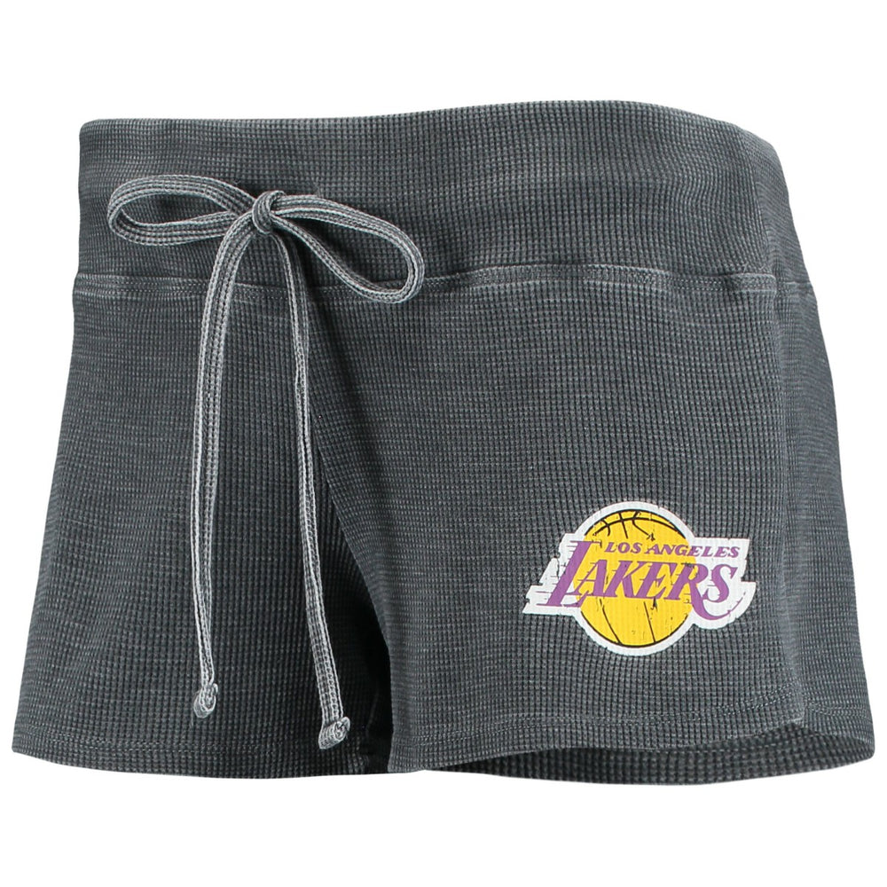 Los Angeles Lakers Concepts Sport Women's Resurgence Slub Burnout Raglan Top & Shorts Sleep Set On Sale