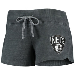 Brooklyn Nets Concepts Sport Women's Resurgence Slub Burnout Raglan Top & Shorts Sleep Set New
