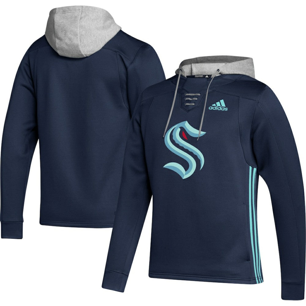 Seattle Kraken adidas Skate Lace Primeblue Team Pullover Hoodie For Sale