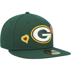 Green Bay Packers New Era Chain Stitch Heart 59FIFTY Fitted Hat