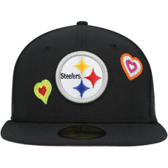 Pittsburgh Steelers New Era Chain Stitch Heart 59FIFTY Fitted Hat