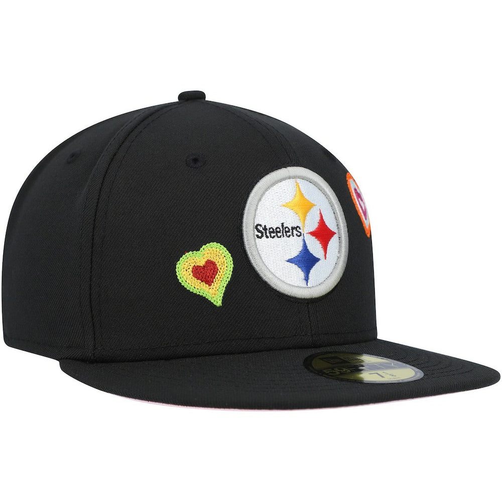 Pittsburgh Steelers New Era Chain Stitch Heart 59FIFTY Fitted Hat