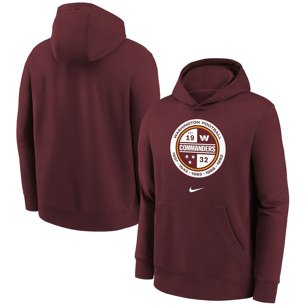 Washington Commanders Nike Youth Alternate Logo Pullover Hoodie