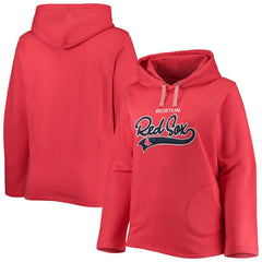 Boston Red Sox Soft as a Grape Women's Plus Size Side Split Pullover Hoodie | MLB Discount