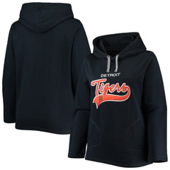 Detroit Tigers Soft as a Grape Women's Plus Size Side Split Pullover Hoodie | MLB New