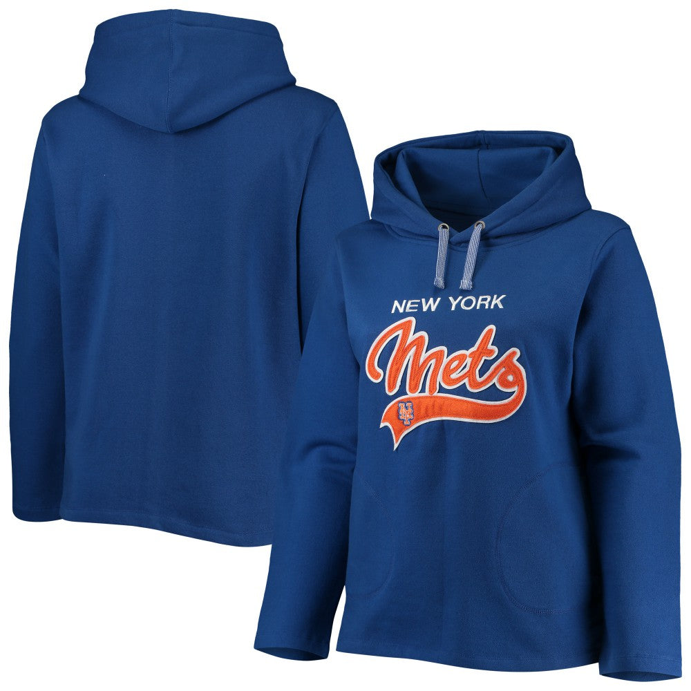 New York Mets Soft as a Grape Women's Plus Size Side Split Pullover Hoodie | MLB For sale