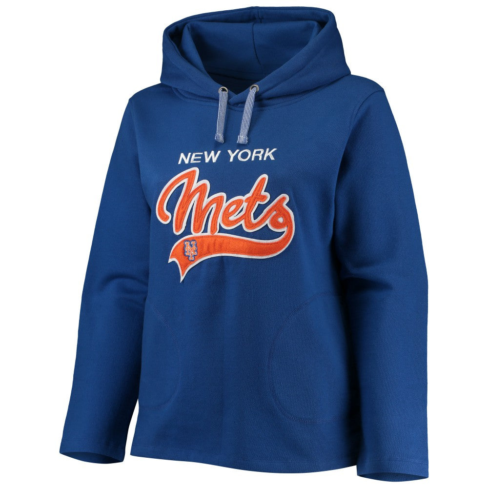 New York Mets Soft as a Grape Women's Plus Size Side Split Pullover Hoodie | MLB For sale