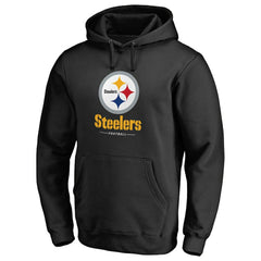Pittsburgh Steelers  Logo Team Lockup Fitted Pullover Hoodie