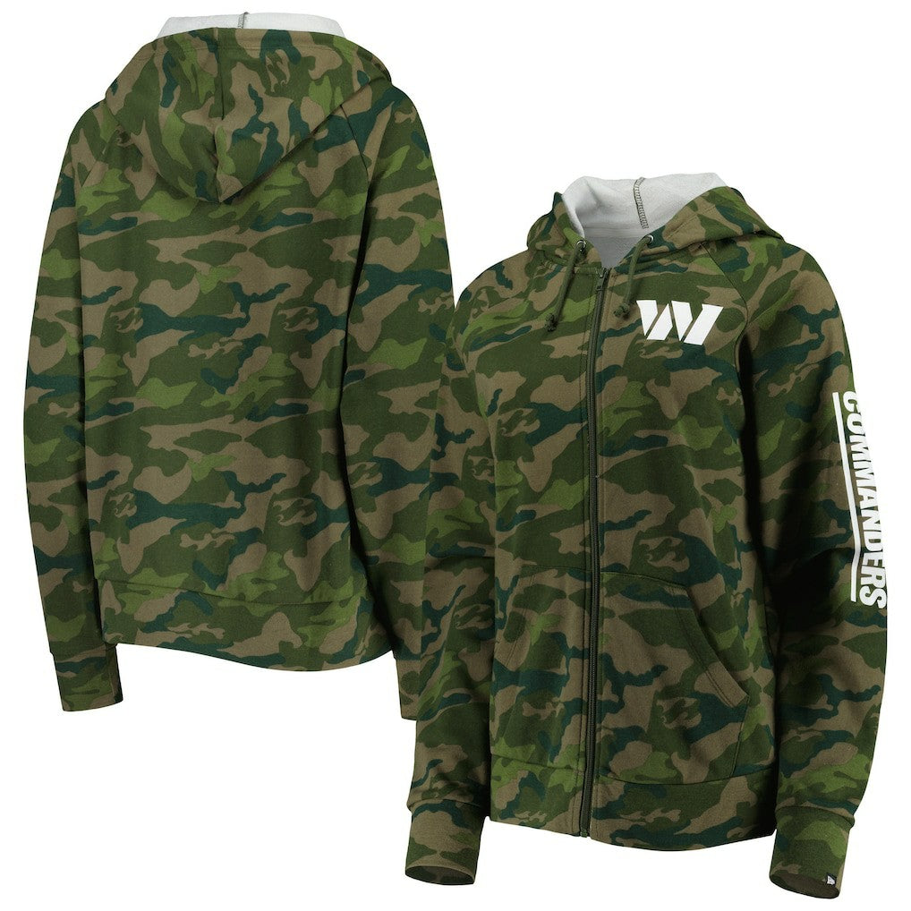 Washington Commanders New Era Women's Raglan Full-Zip Hoodie
