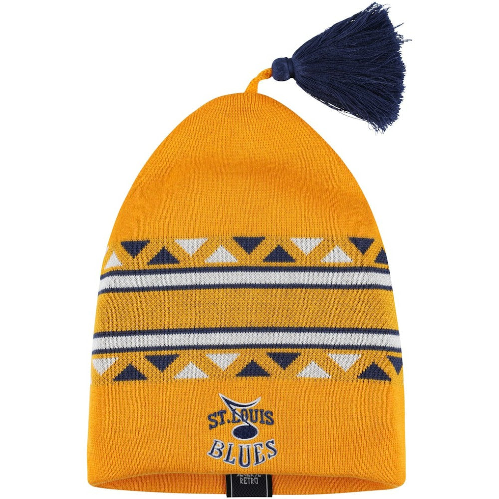 St. Louis Blues adidas Reverse Retro Knit Beanie with Tassel For Sale