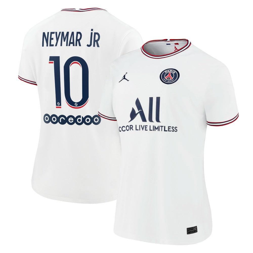 Neymar Jr. Paris Saint-Germain Jordan Brand Women's 2021/22 Fourth Replica Jersey White - Jordan