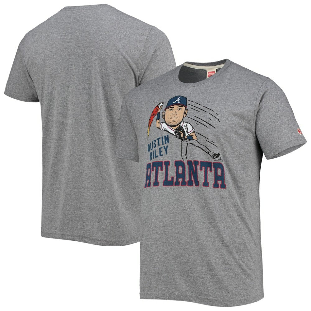 Austin Riley Atlanta Braves Homage Caricature Tri-Blend T-Shirt | MLB For sale