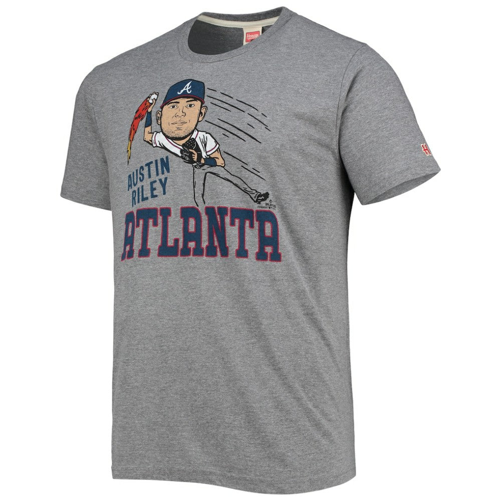 Austin Riley Atlanta Braves Homage Caricature Tri-Blend T-Shirt | MLB For sale