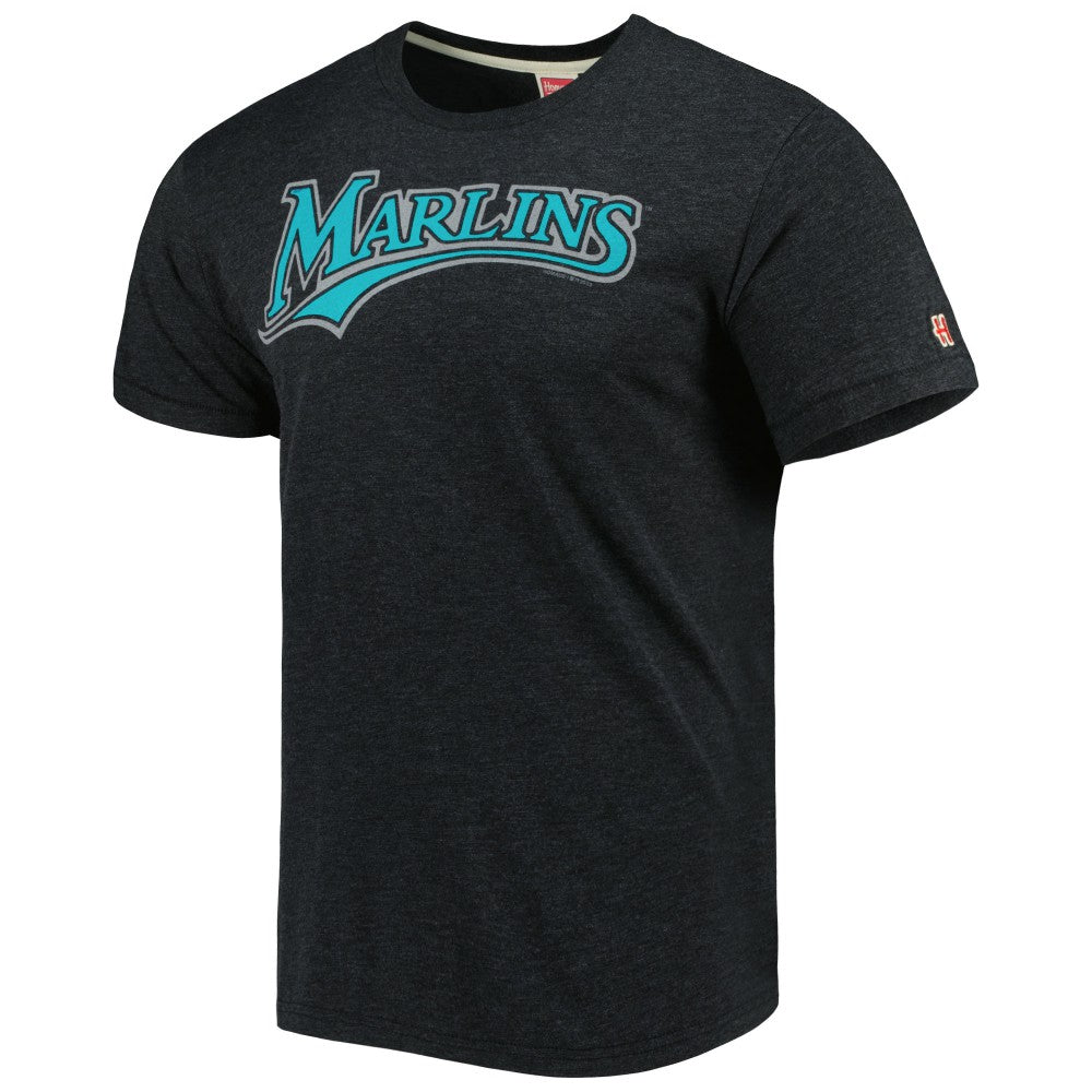 Miami Marlins Homage Hand-Drawn Logo Tri-Blend T-Shirt | MLB Shop
