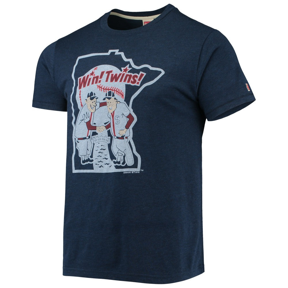 Minnesota Twins Homage Hand-Drawn Logo Tri-Blend T-Shirt | MLB Sale