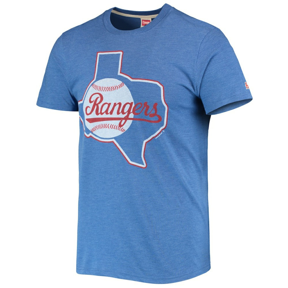Texas Rangers Homage Hand-Drawn Logo Tri-Blend T-Shirt | MLB Discount