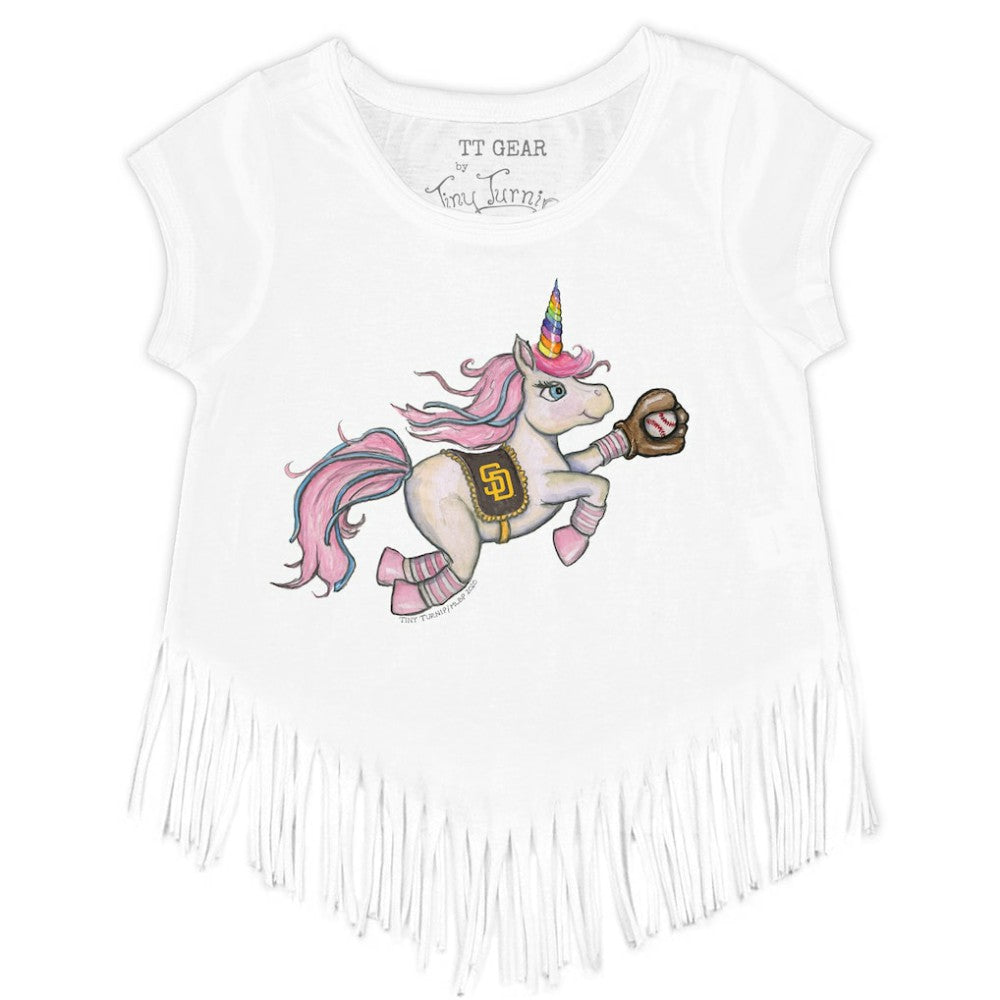 San Diego Padres Tiny Turnip Girls Youth Unicorn Fringe T-Shirt | MLB Shop