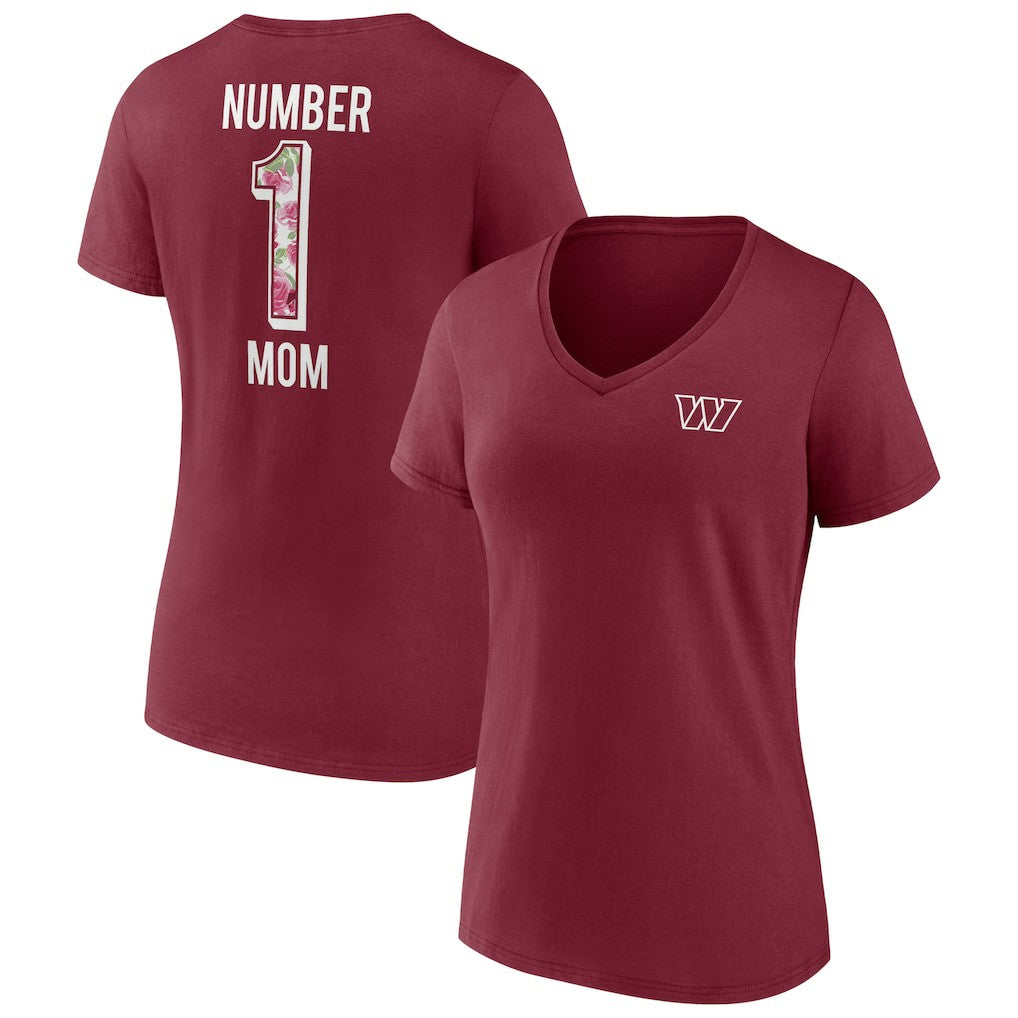 Washington Commanders Fanatics Women's Team Mother's Day V-Neck T-Shirt