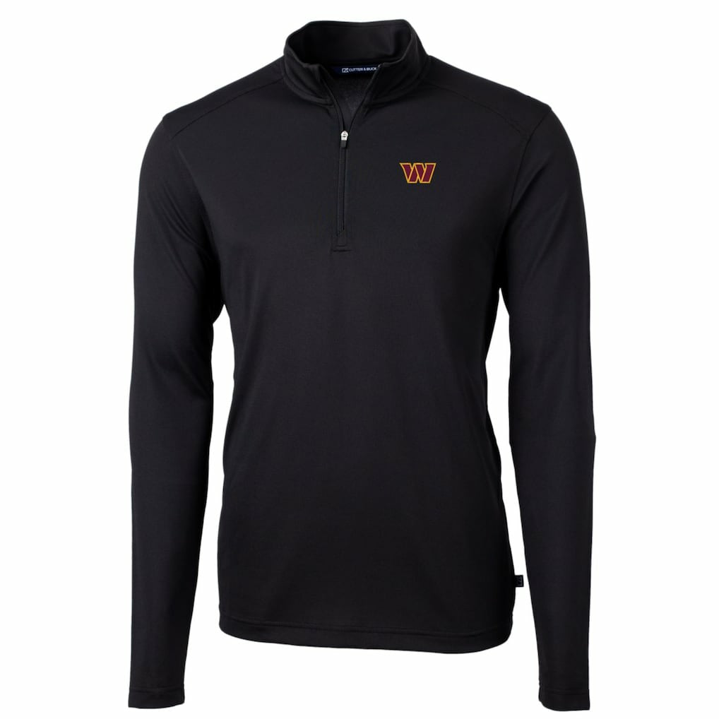 Washington Commanders  Cutter & Buck Big & Tall Virtue Eco Pique Quarter-Zip Pullover Jacket