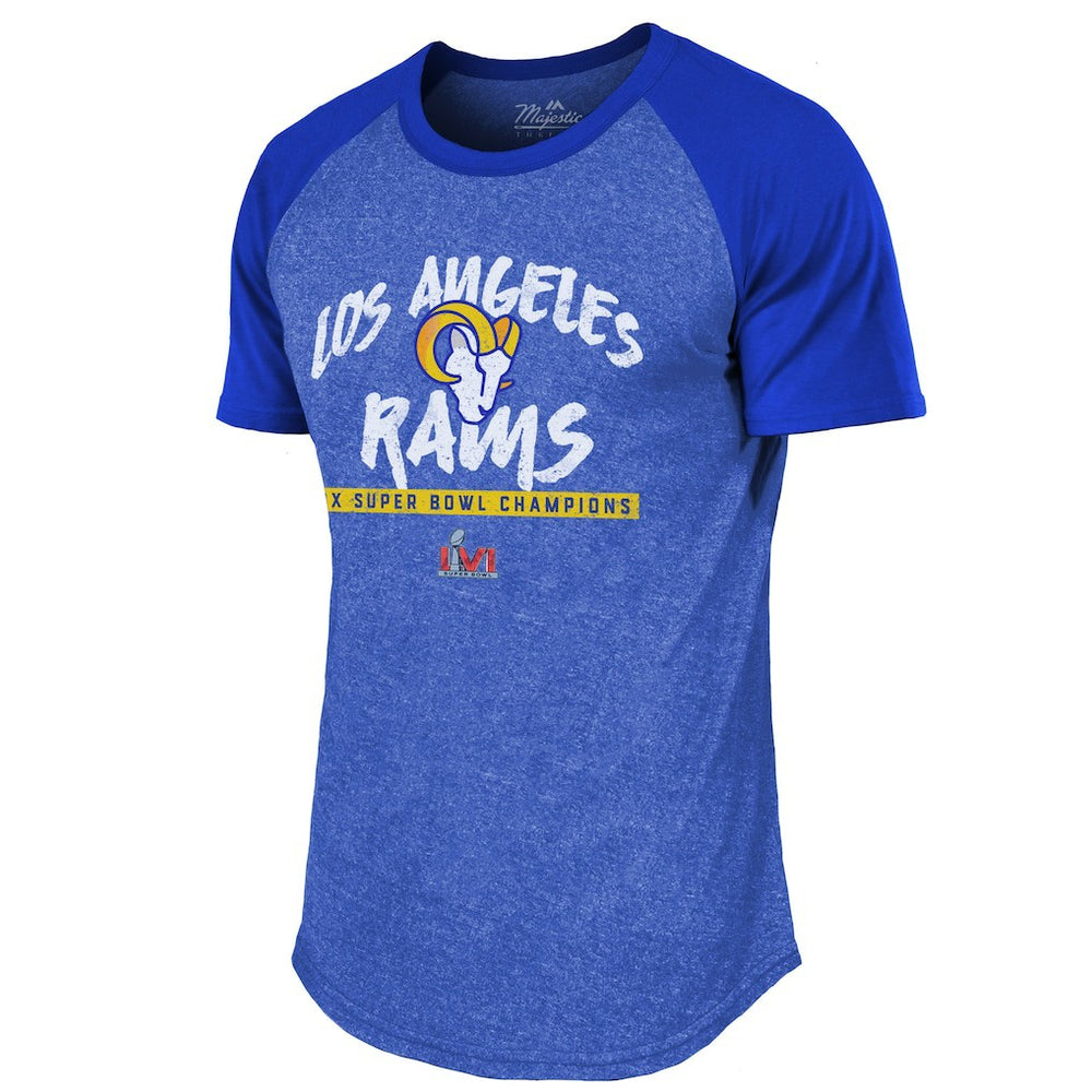 Los Angeles Rams Champion Majestic Threads 2-Time Super Bowl s Tri-Blend Raglan T-Shirt