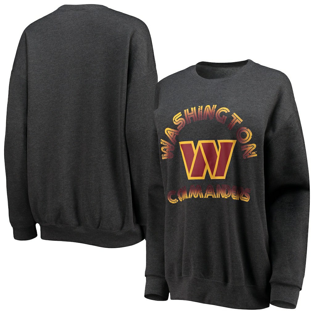 Washington Commanders  WEAR by Erin Andrews Women's Oversized Fleece Pullover Sweatshirt