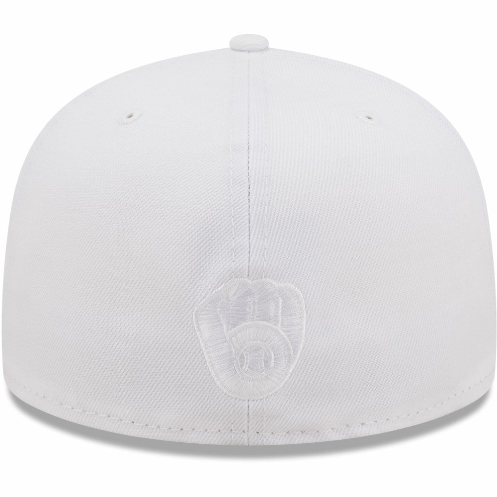 Milwaukee Brewers New Era White on White 59FIFTY Fitted Hat | MLB US