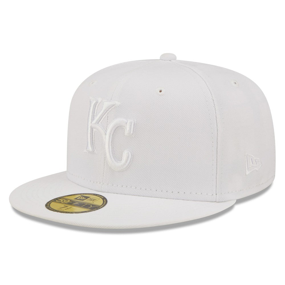Kansas City Royals New Era White on White 59FIFTY Fitted Hat | MLB On Sale