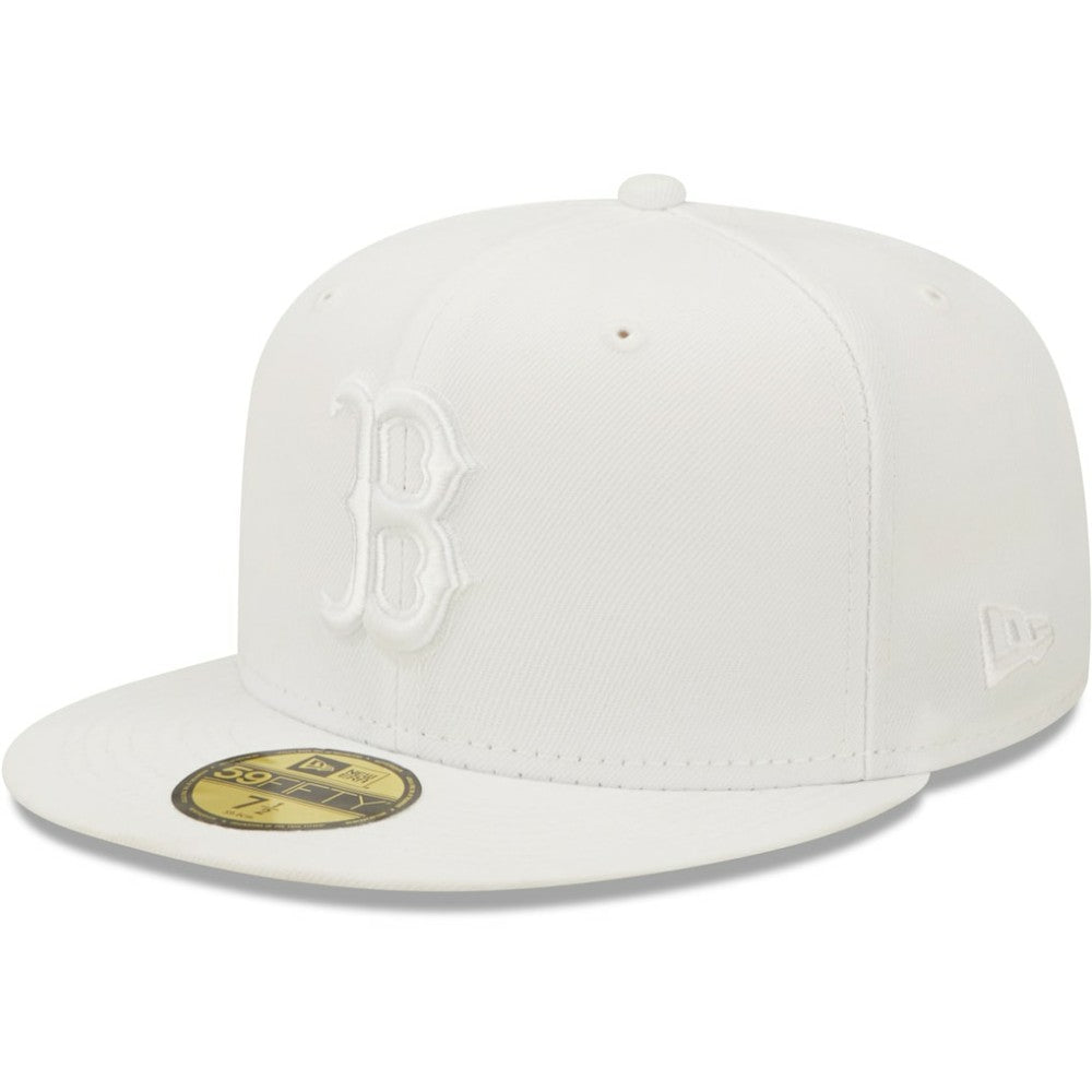 Boston Red Sox New Era White on White 59FIFTY Fitted Hat | MLB Outlet